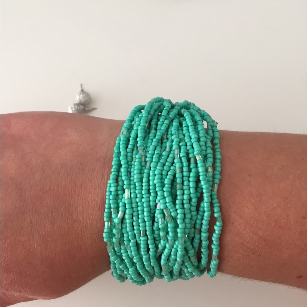 Turquoise Sequin Multi-Strand Bracelet - Picture 4 of 4