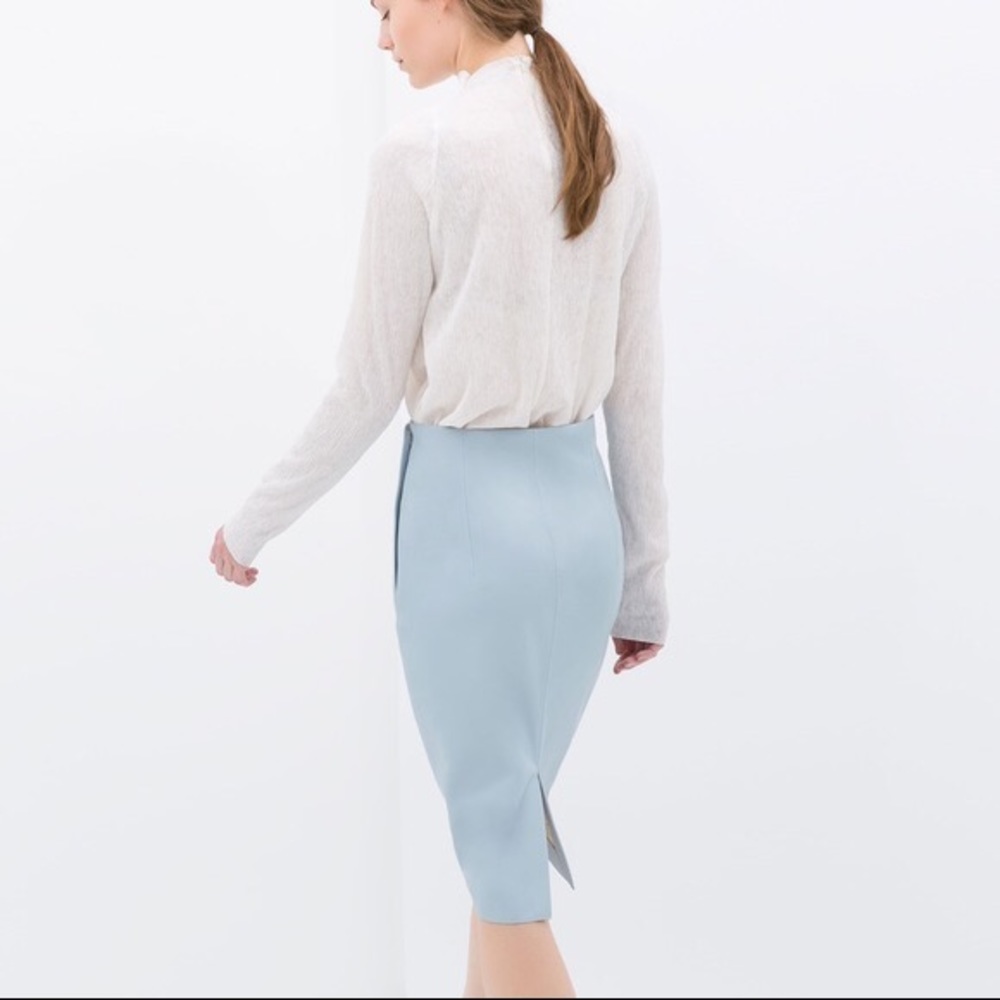 Zara Woman Faux Leather Pencil Skirt