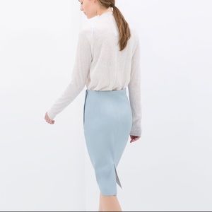 Zara Woman Faux Leather Pencil Skirt