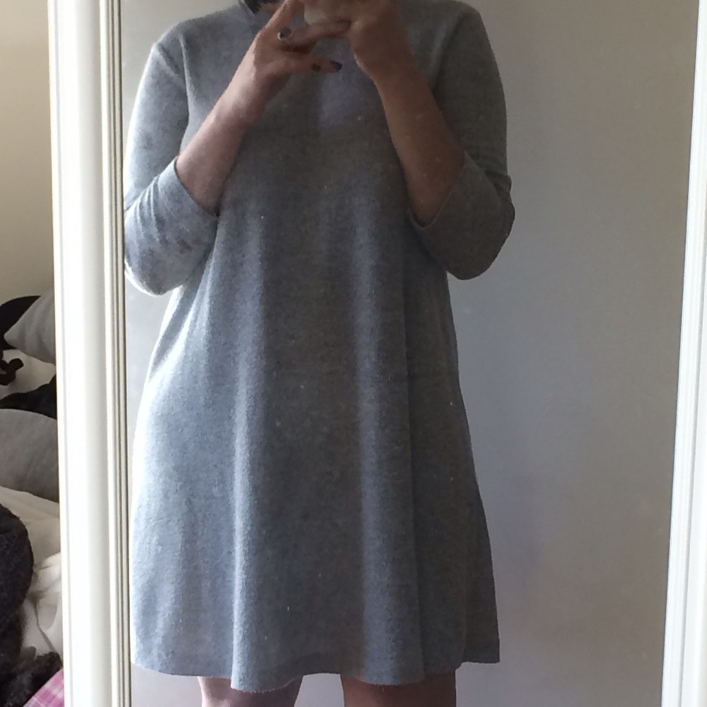 Gray sweatery dress