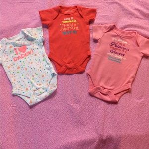 3 Newborn Faded Glory onesies
