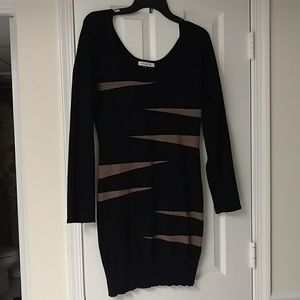 Black Brown Sweater Dress