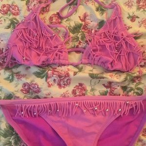 Purple tassel bikini