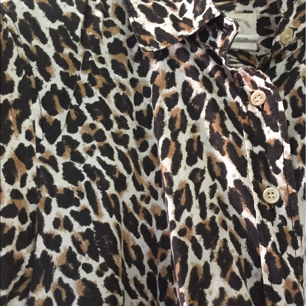 J.Crew Perfect Fit Leopard Print Button Down - image 3
