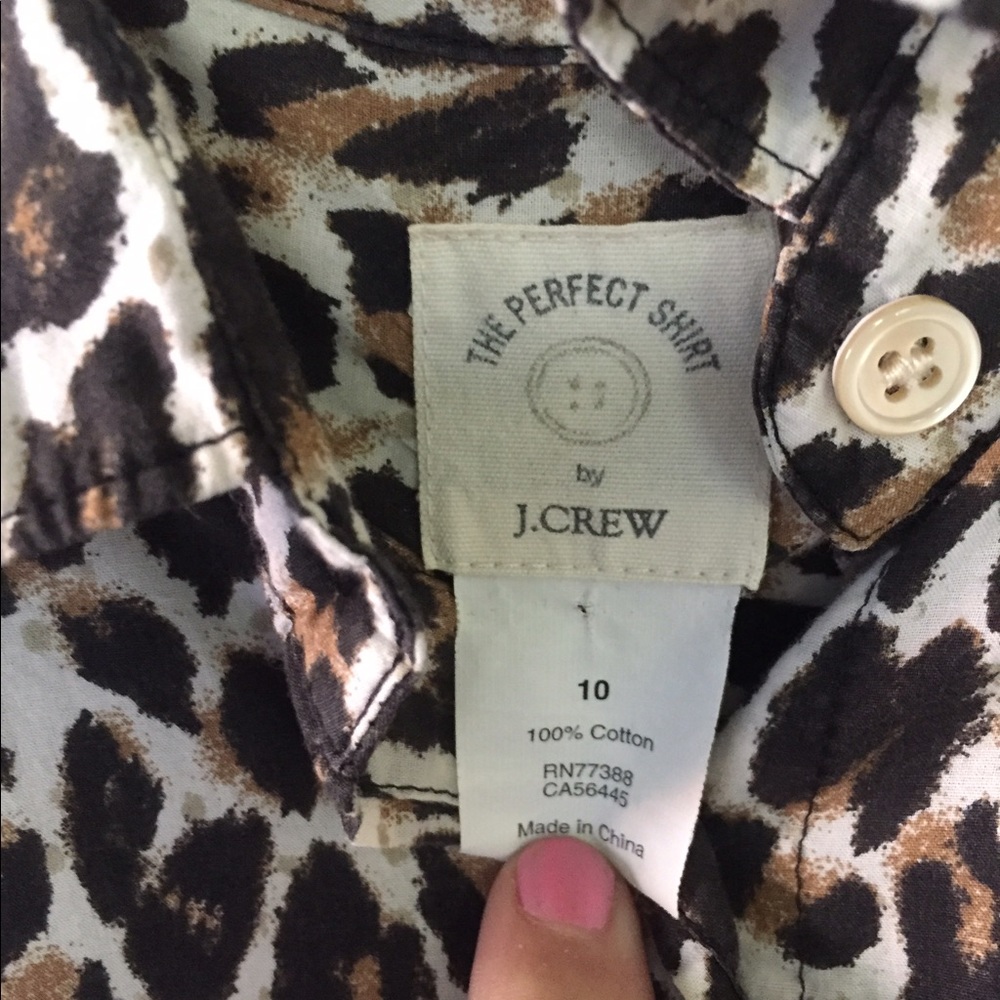 J.Crew Perfect Fit Leopard Print Button Down - image 4