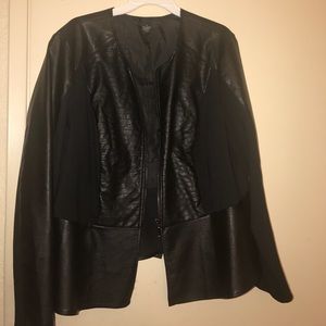 Faux leather peplum jacket