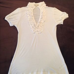 Forever 21 White Ruffle Top