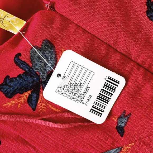 Free People Red Floral Romper - Picture 3 of 5