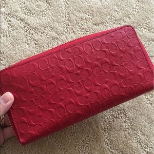 Sold!Brand New Coach Long Leather Wallet-Red