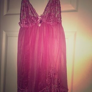 Pink sheer fredricks of Hollywood lingerie