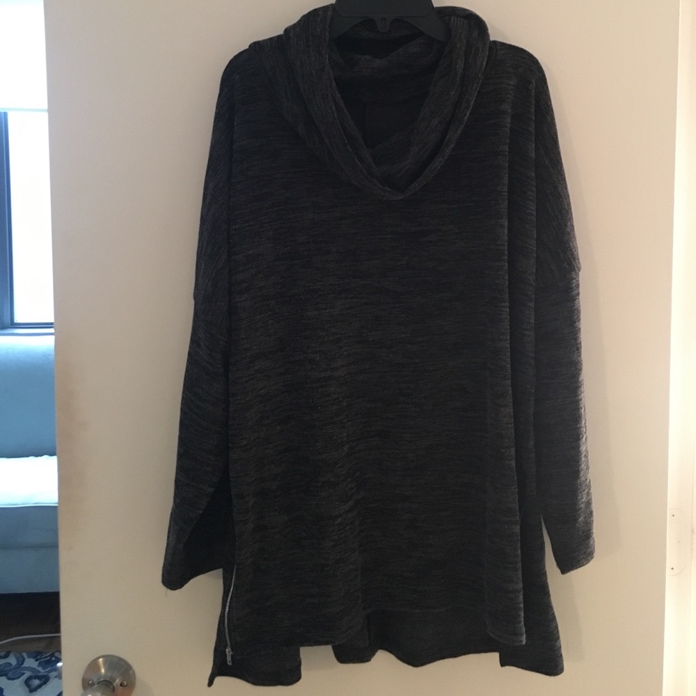 Grey cowled neck sweater