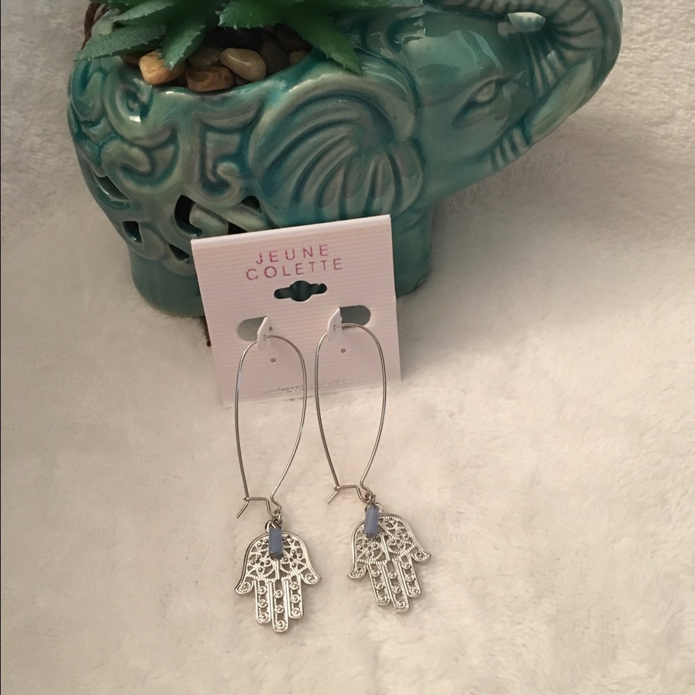 Hamsa Beaded Drop Earrings