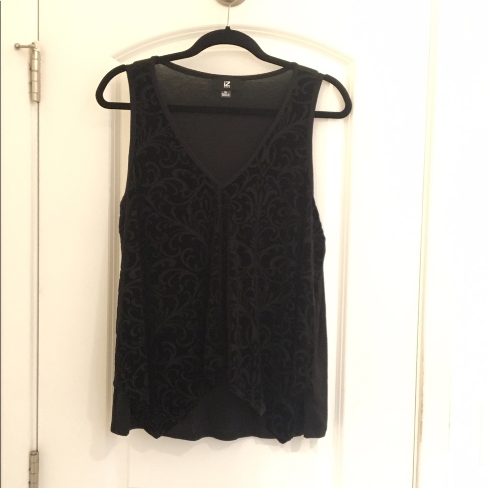 Black Velvet Burn-Out with Split-Front Top