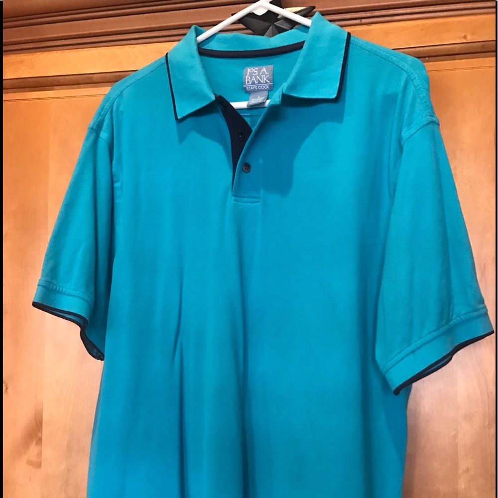 JoS A. Bank Aqua & Navy Polo