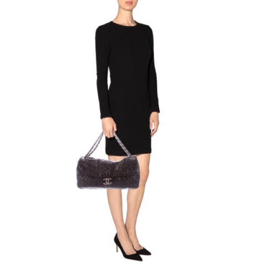 Chanel Patent Vinyl Graphic Edge Flap Shoulder Bag