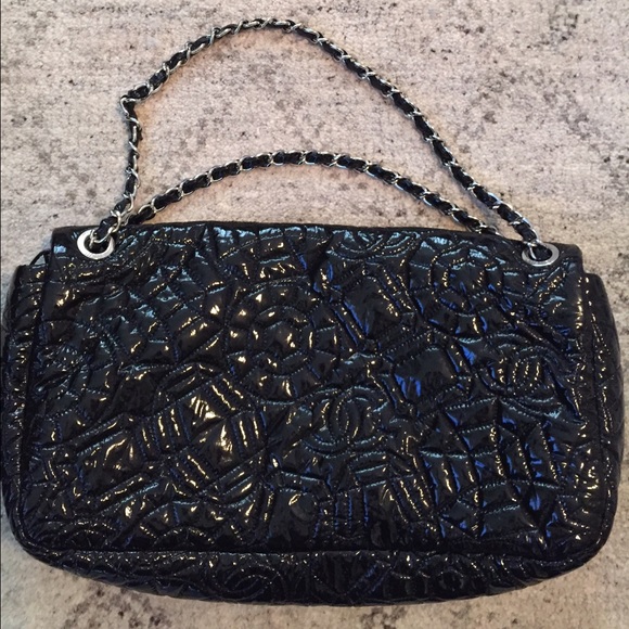 Chanel Patent Vinyl Graphic Edge Flap Shoulder Bag - Picture 4 of 7