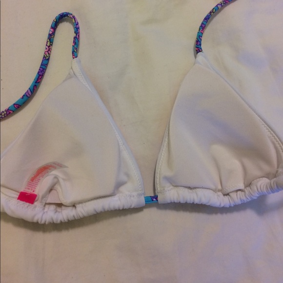 NWOT Victoria's Secret white beaded bikini top - Picture 2 of 3