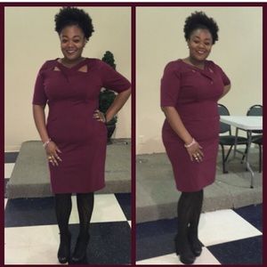 Lane Bryant Kriss Kross Neck 3/4 Sleeve Dress