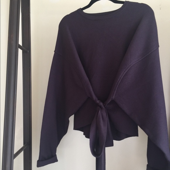 Knit Sweater with Front Tie - Picture 2 of 5