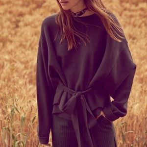 Knit Sweater with Front Tie