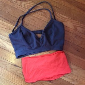 2 organic bra tops with a 3 strap back.