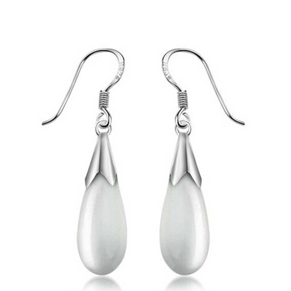 The Water-drop Shape Opal Earrings