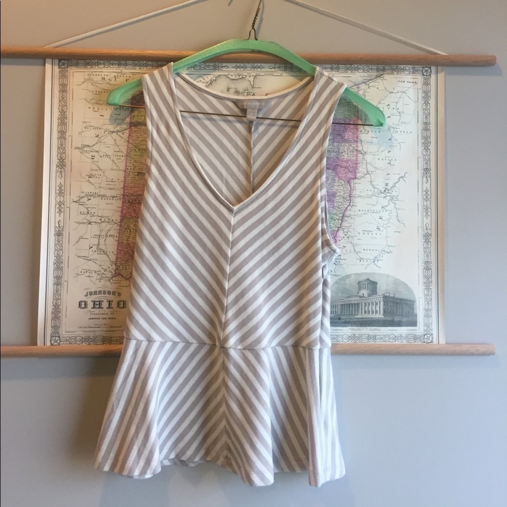 Striped Peplum Tank