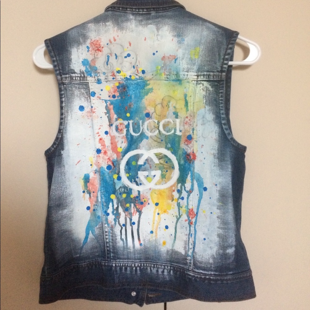 Harajuku "Gucci" custom denim jacket