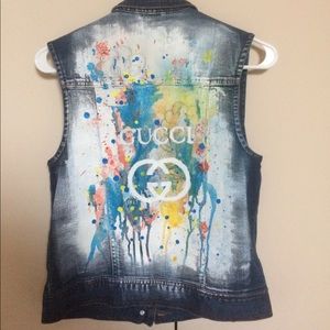 Harajuku "Gucci" custom denim jacket