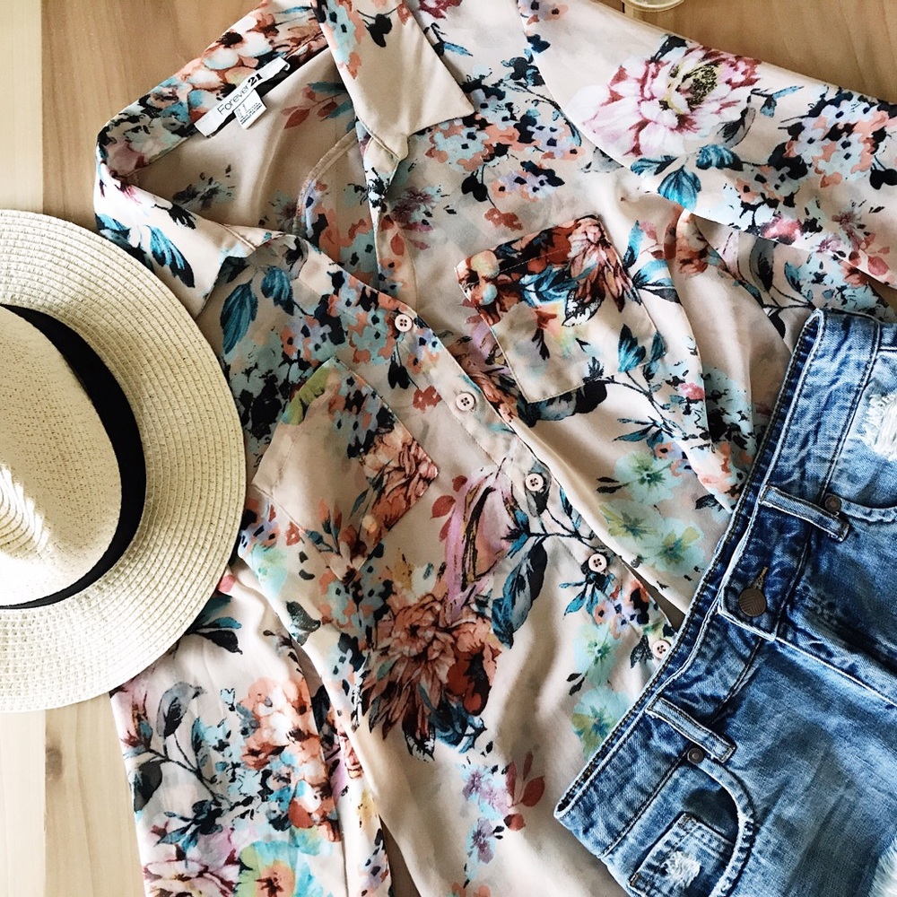 Floral Sheer Blouse with many colors