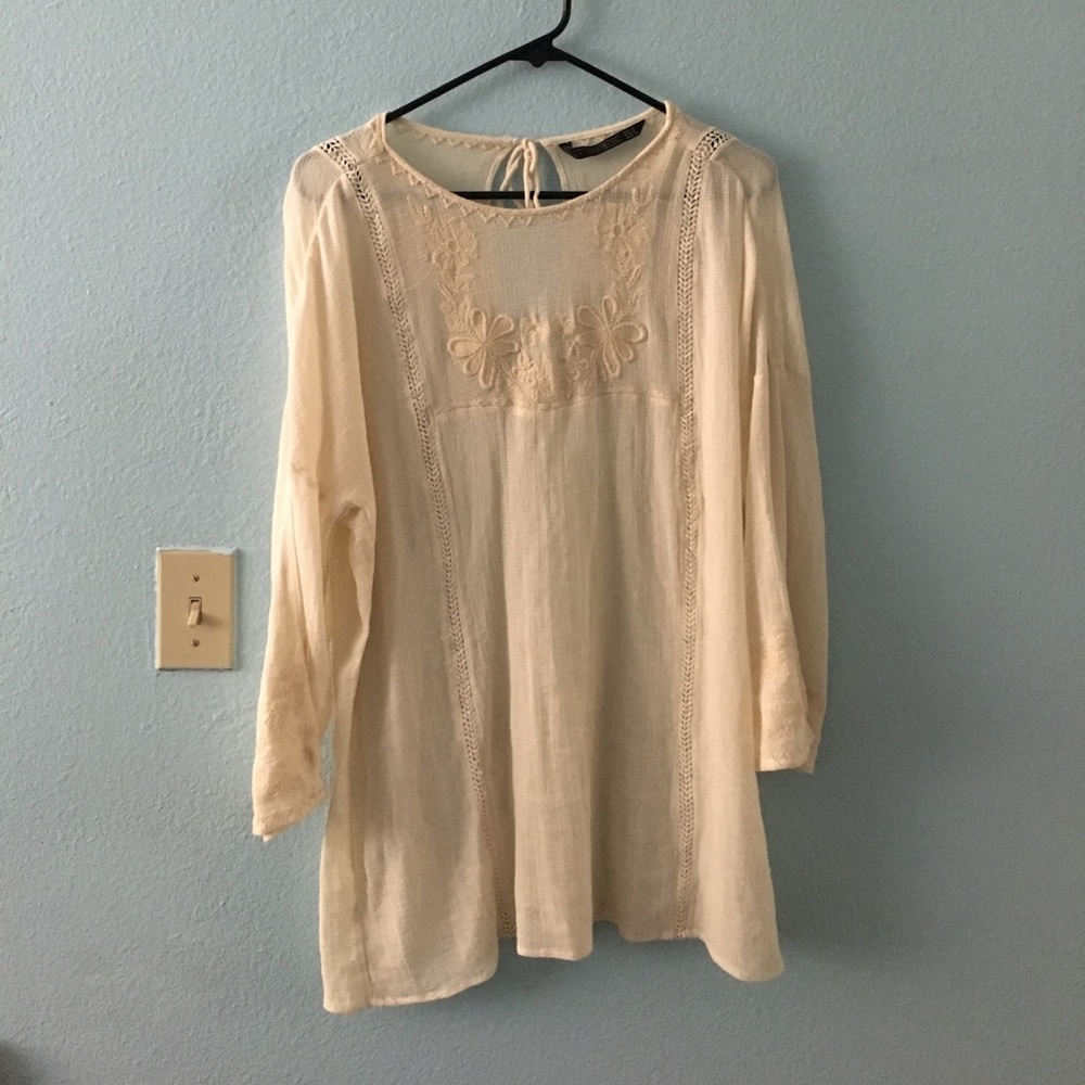 Zara Floral Embroidered Shift Dress