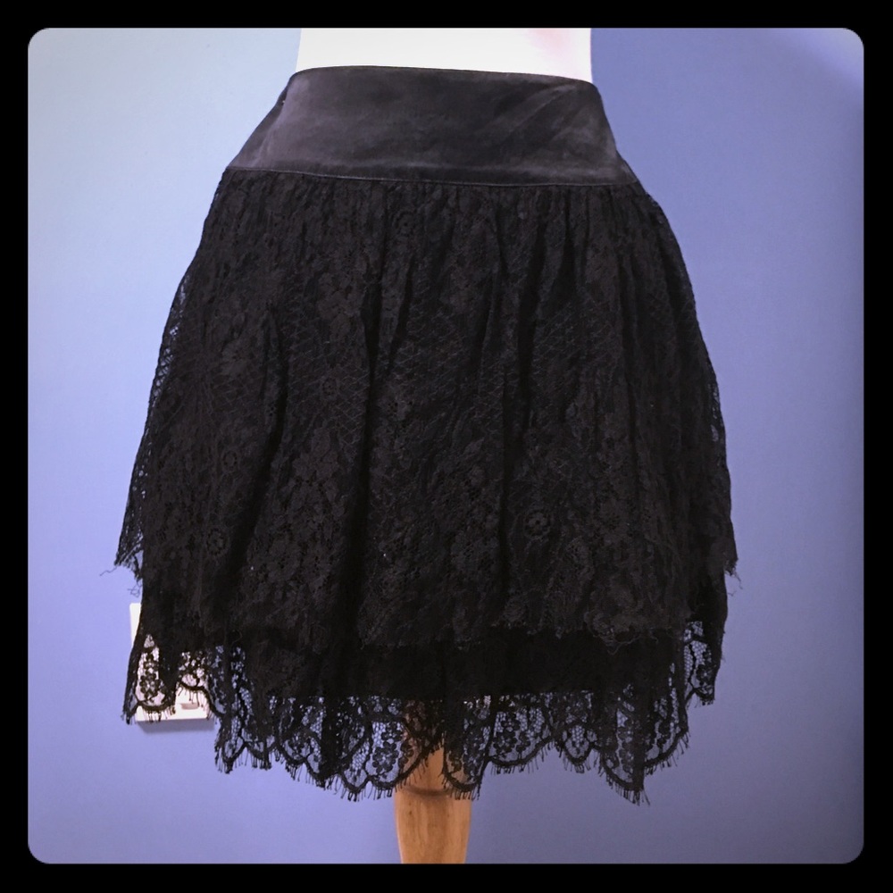 Shin Choi 💯 % silk and lace layered skirt