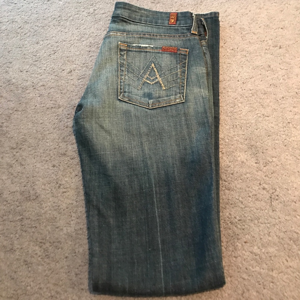 7 for all Mankind A pocket Swarovski gold crystal