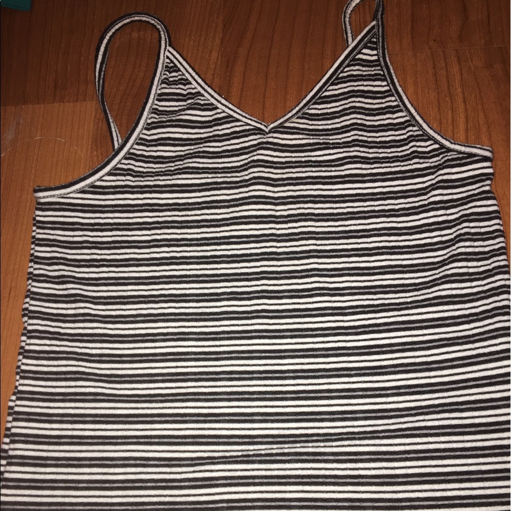 Black and white striped crop top