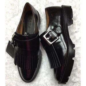 Zara Trafaluc Buckle Loafer Shoes