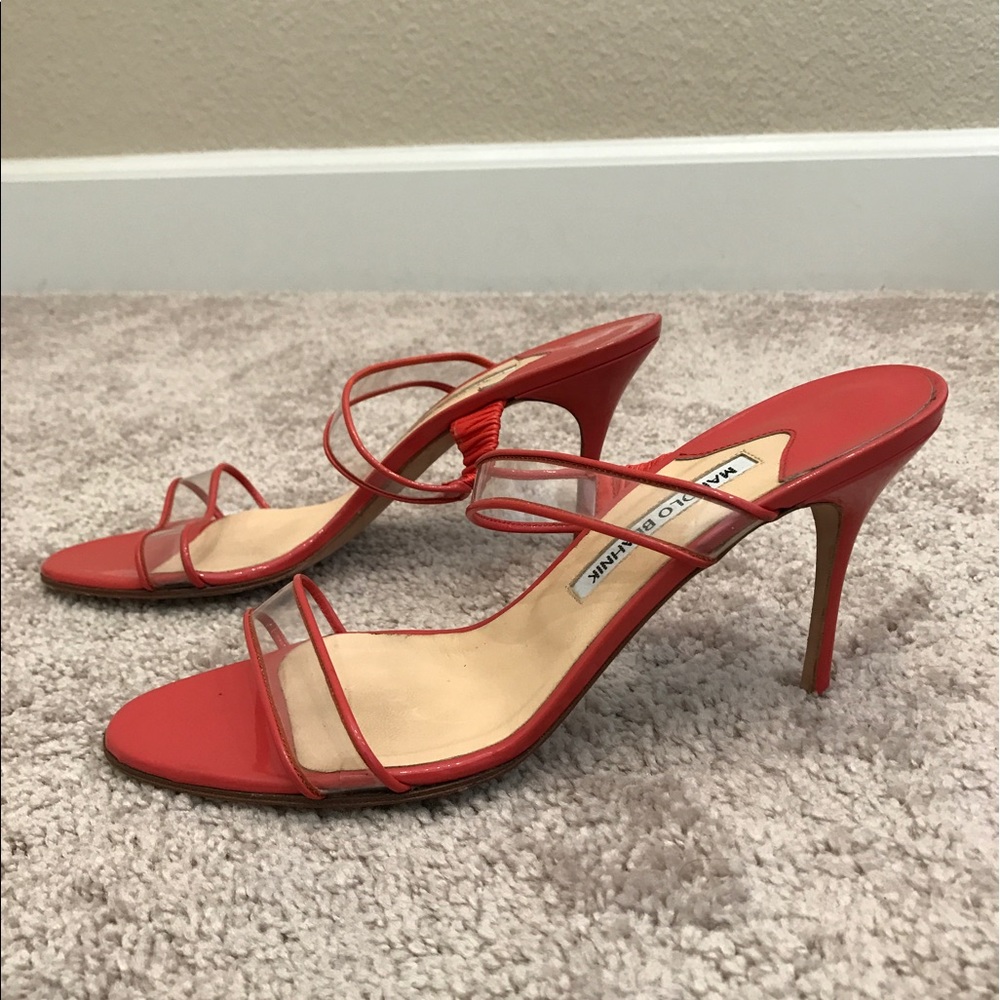 Manolo Blahnik red mule with 3" heel