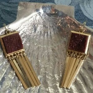 Burgandy Druzy like earrings