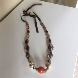 Handmade gold beaded necklace