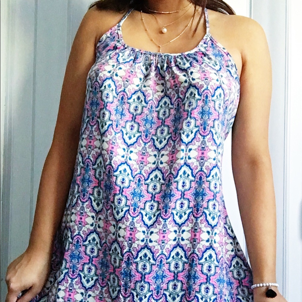 Spring Hamsa printed dress