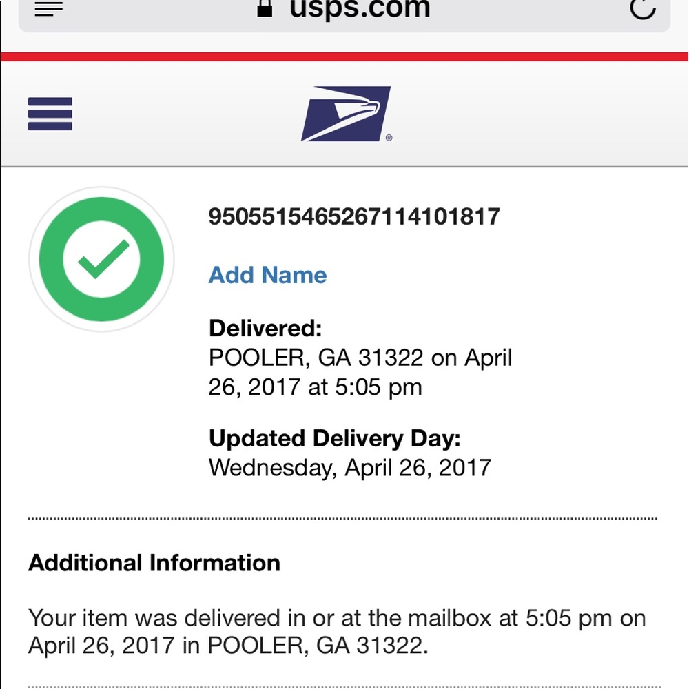 Tracking info - Picture 2 of 2
