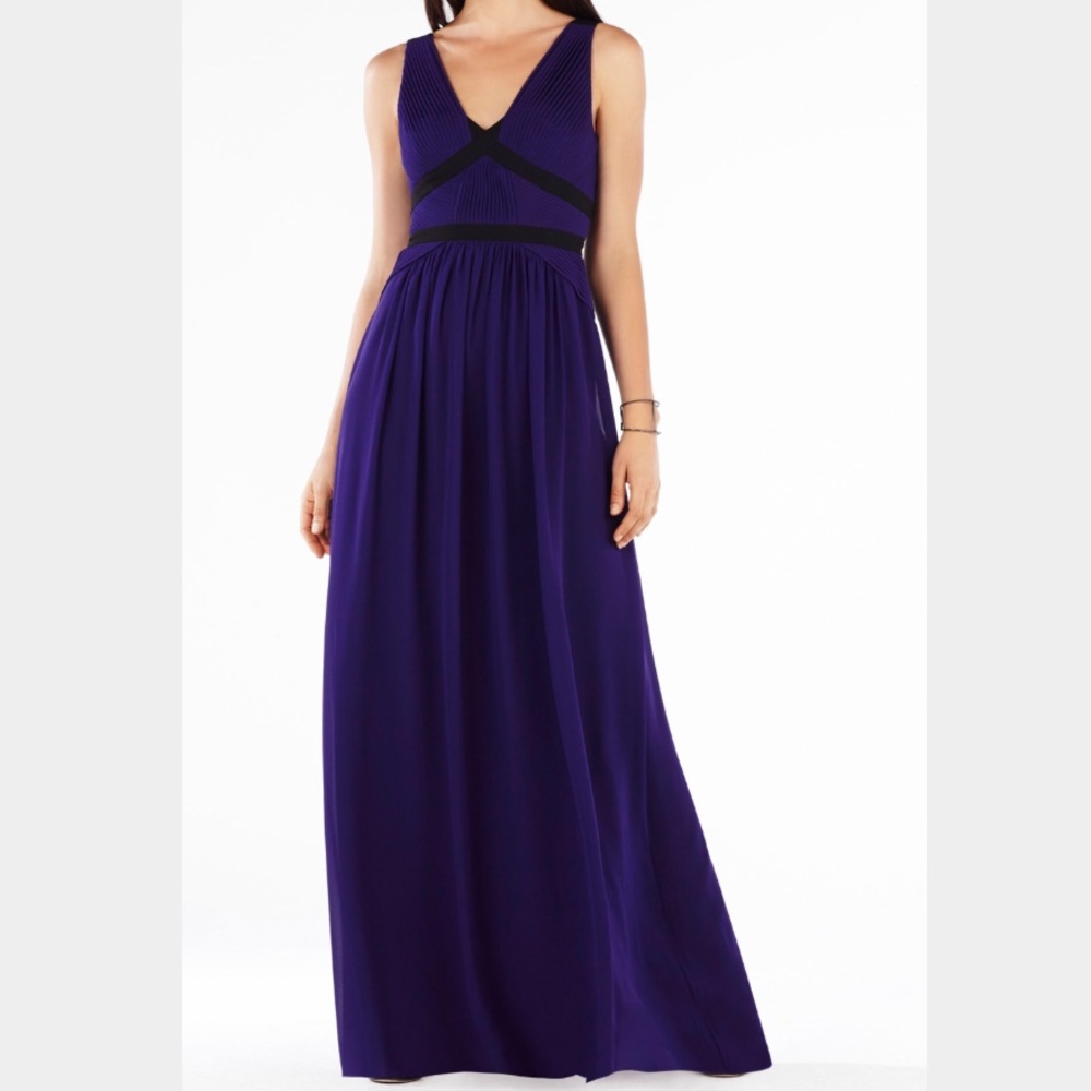 Brand New Color-Blocked Pleated Gown