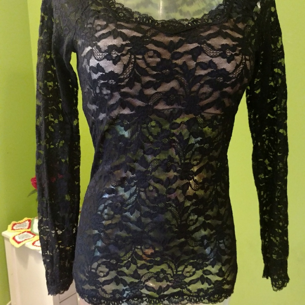 Black lace blouse