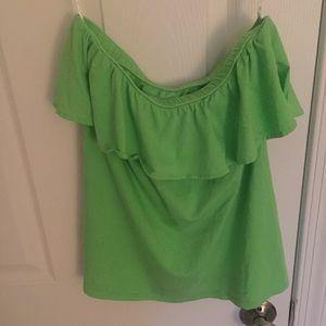 Green Lilly Pulitzer Wiley Ruffle Top