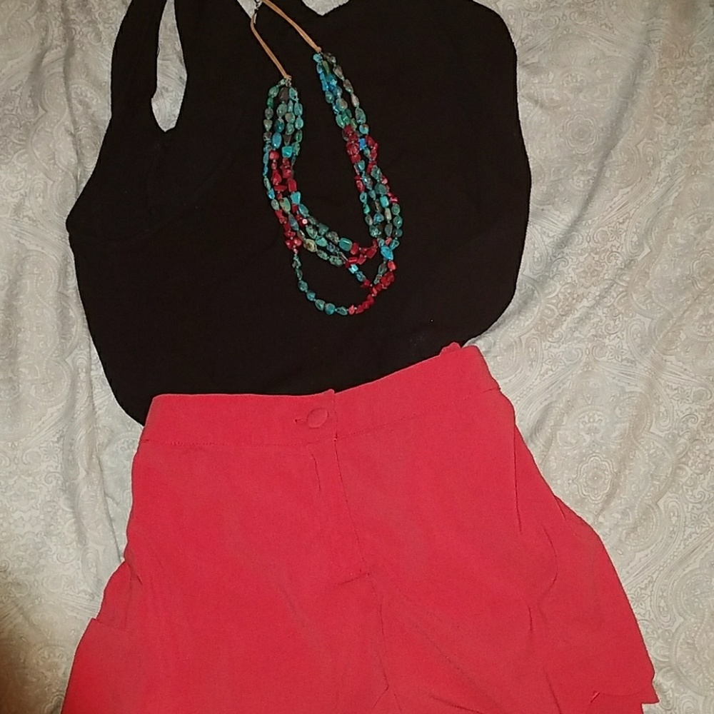 Turquoise and red necklace
