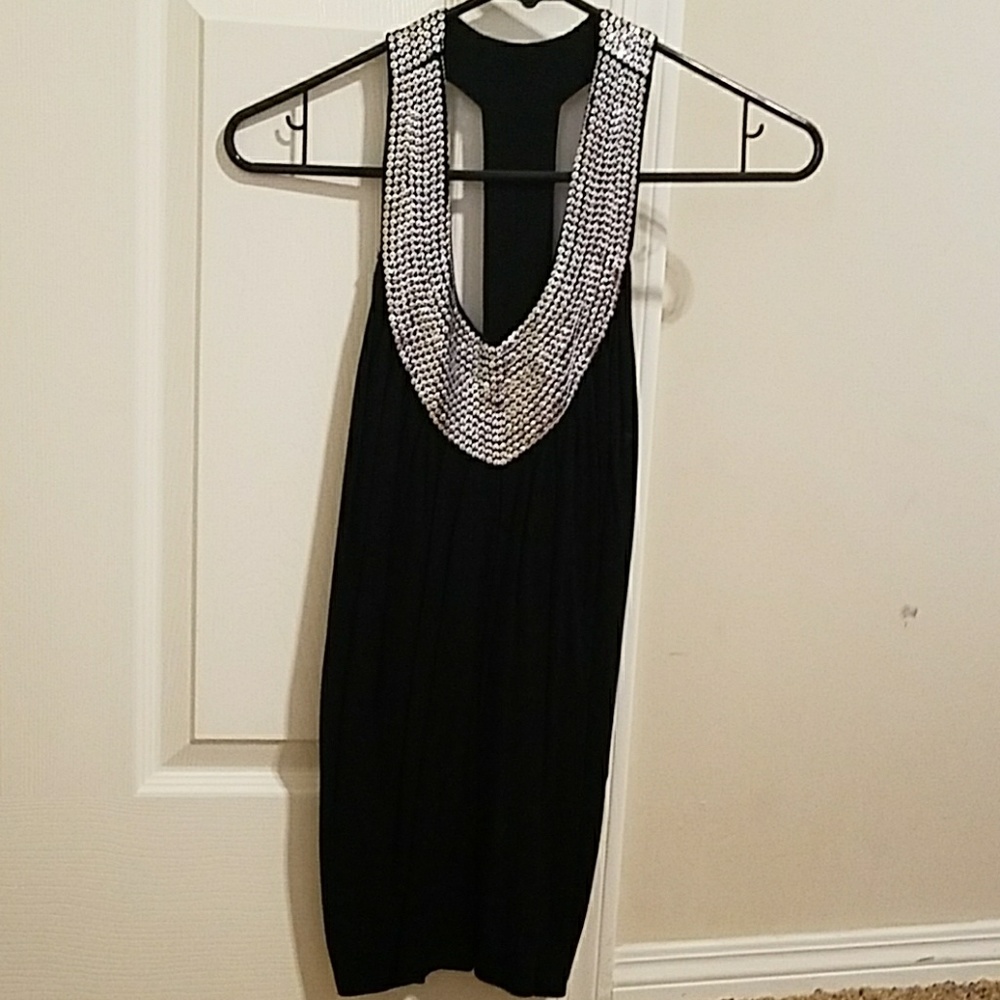 Black and silver sequence blouse
