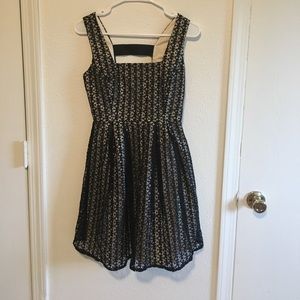 Black Lace Open Back Dress