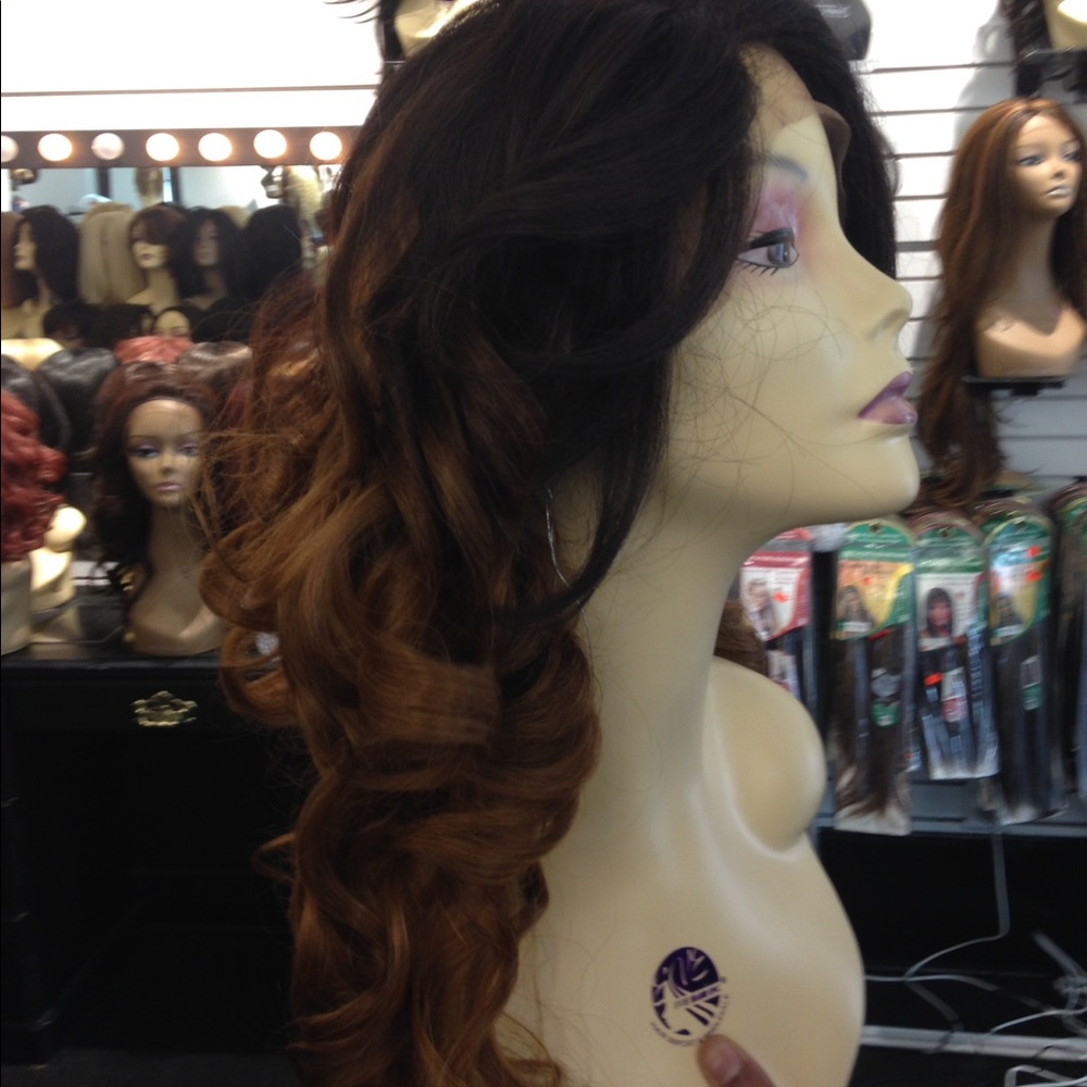 Wig long Ombré auburn wig Long curly SwisslaceWig - Picture 4 of 7