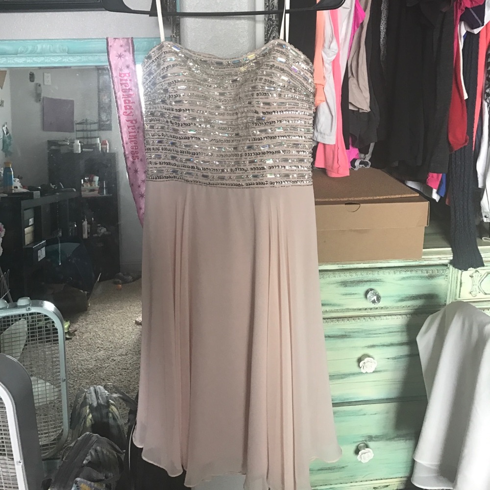 Blush dress with rhinestones