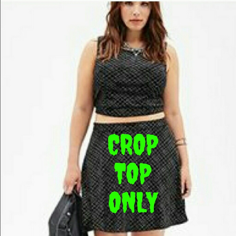 Black sparkle velvet sleeveless crop top