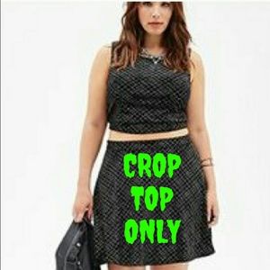 Black sparkle velvet sleeveless crop top